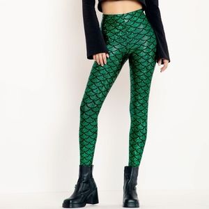 Blackmilk Mermemerald Shattered HW Leggings